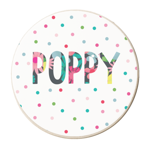 Poppy - personalised beer coaster by The Boy and the Bear