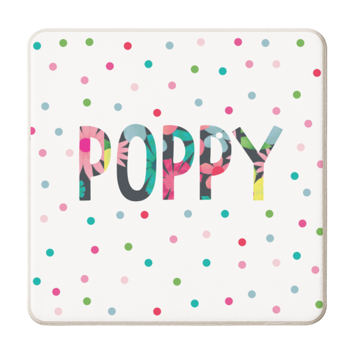 Poppy - personalised beer coaster by The Boy and the Bear