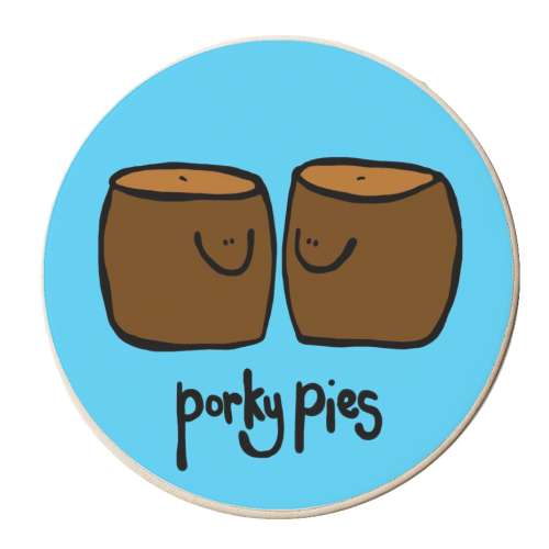 Porky Pies - personalised beer coaster by Emma Donovan