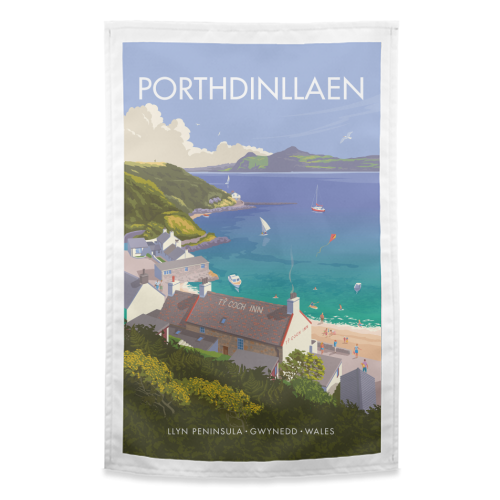 Porthdinllaen, Wales - funny tea towel by Stephen Millership