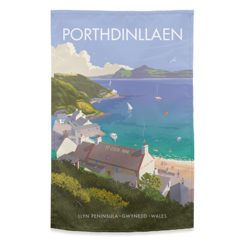 Porthdinllaen, Wales - funny tea towel by Stephen Millership