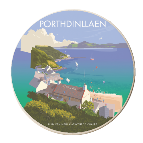 Porthdinllaen, Wales - personalised beer coaster by Stephen Millership