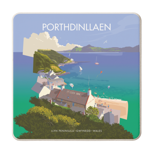 Porthdinllaen, Wales - personalised beer coaster by Stephen Millership