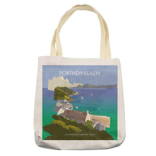 Porthdinllaen, Wales - printed canvas tote bag by Stephen Millership