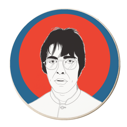 Portrait Of Liam (Red, White & Blue) - personalised beer coaster by Adam Regester