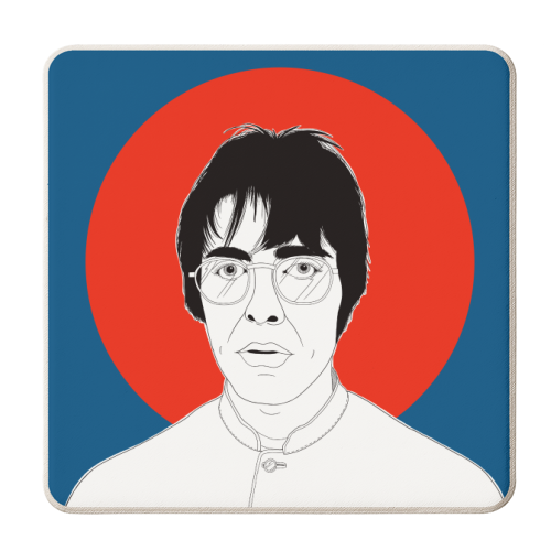 Portrait Of Liam (Red, White & Blue) - personalised beer coaster by Adam Regester