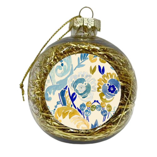 Portuguese and Moroccan Tiles - xmas bauble by Pam Chappell