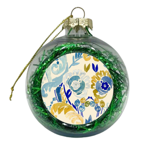 Portuguese and Moroccan Tiles - xmas bauble by Pam Chappell