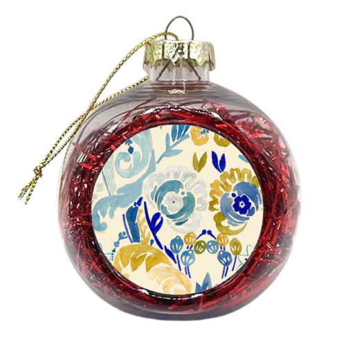 Portuguese and Moroccan Tiles - xmas bauble by Pam Chappell