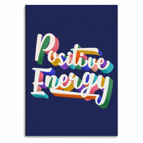 Positive Energy Typography - personalised A4, A5, A6 notebook by Ania Wieclaw
