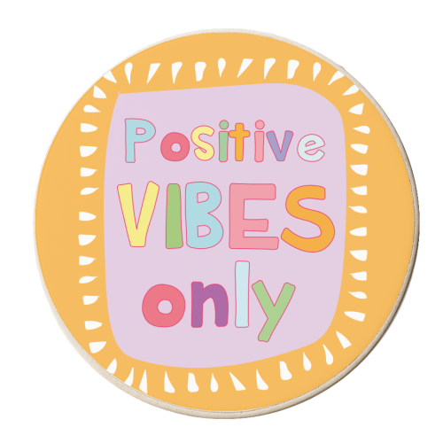 Positive Vibes - personalised beer coaster by Laura Lonsdale