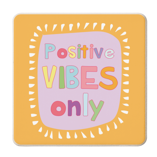 Positive Vibes - personalised beer coaster by Laura Lonsdale