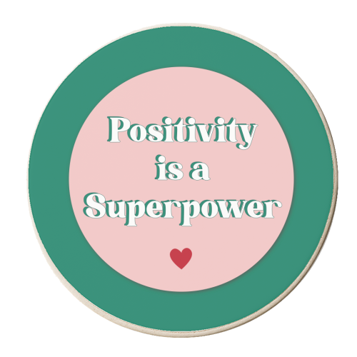 Positivity is a Superpower - personalised beer coaster by Mad Philomena