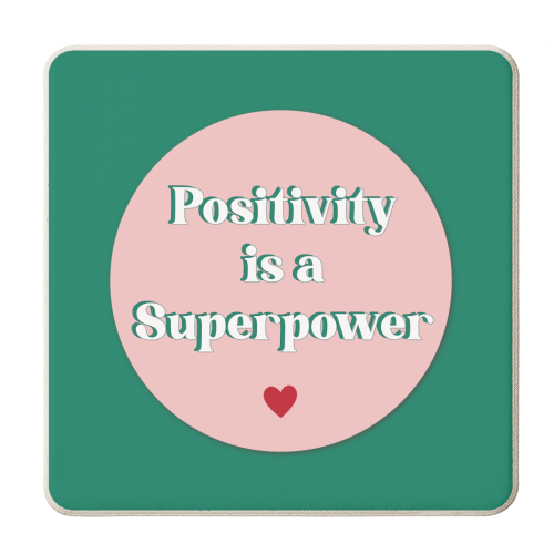 Positivity is a Superpower - personalised beer coaster by Mad Philomena