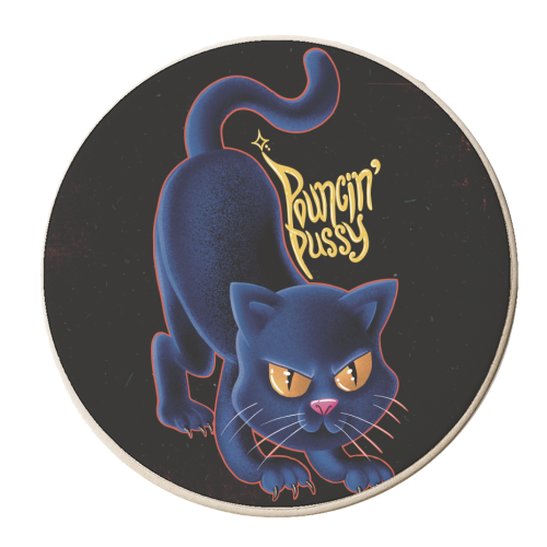 Pouncin' Pussy - personalised beer coaster by ARTECCO