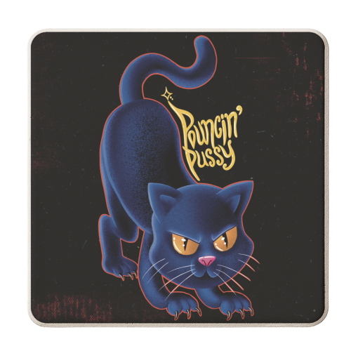 Pouncin' Pussy - personalised beer coaster by ARTECCO