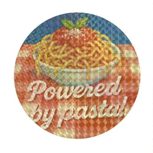 Powered by pasta! - Circle Sticker by Eloise