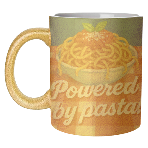 Powered by pasta! - unique mug by Eloise