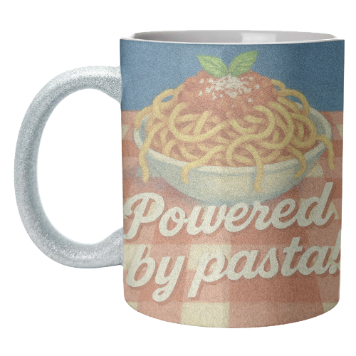 Powered by pasta! - unique mug by Eloise