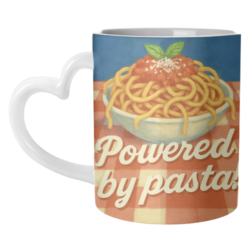 Powered by pasta! - unique mug by Eloise