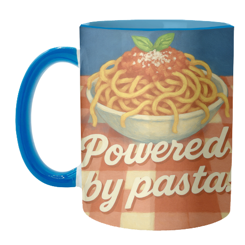 Powered by pasta! - unique mug by Eloise