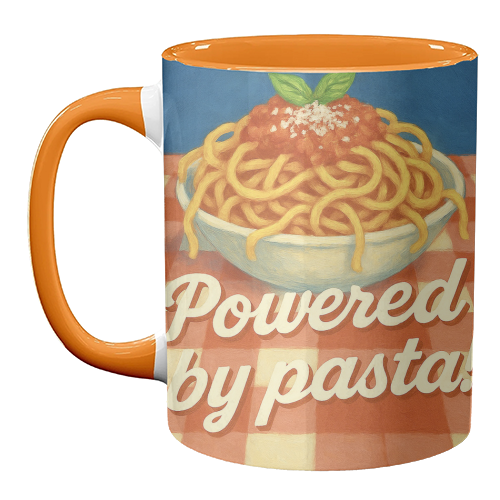 Powered by pasta! - unique mug by Eloise