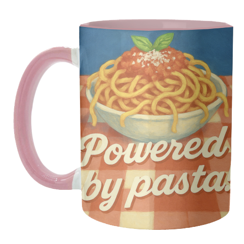 Powered by pasta! - unique mug by Eloise