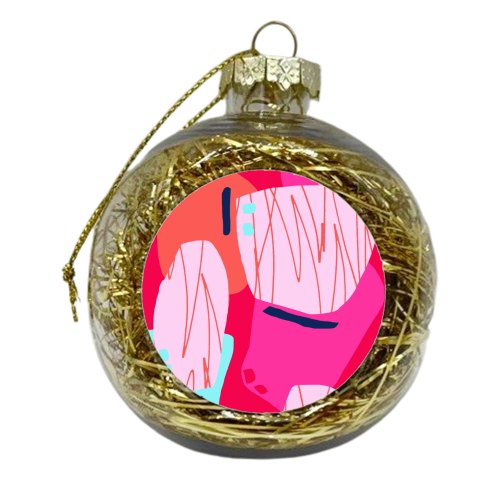 Powerful Pinks - xmas bauble by Jennifer Duckett