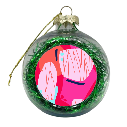 Powerful Pinks - xmas bauble by Jennifer Duckett