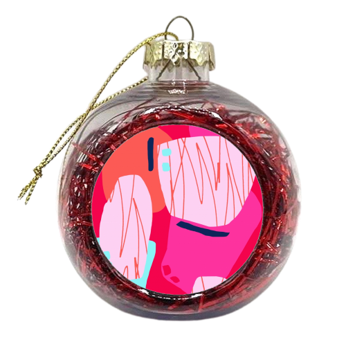 Powerful Pinks - xmas bauble by Jennifer Duckett