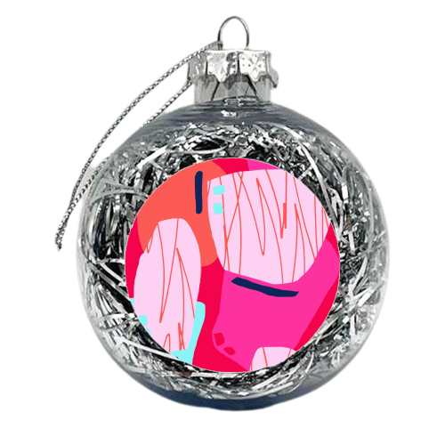 Powerful Pinks - xmas bauble by Jennifer Duckett