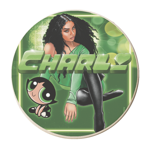 Powerpop Charli - personalised beer coaster by ARTECCO