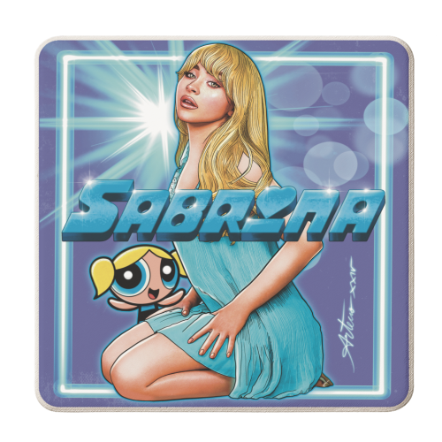Powerpop Sabrina - personalised beer coaster by ARTECCO