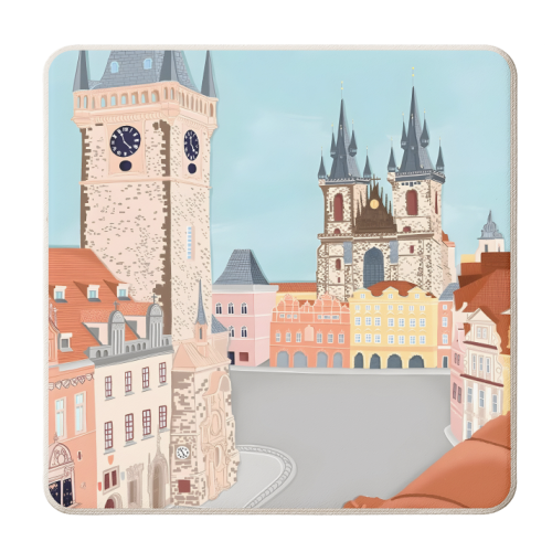 Prague Czech Republic Travel - personalised beer coaster by Kun Pact