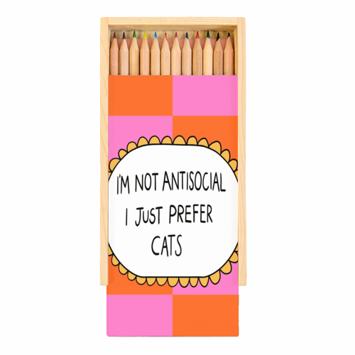 Prefer Cats - Coloured Pencils with Box by The Paper Tail