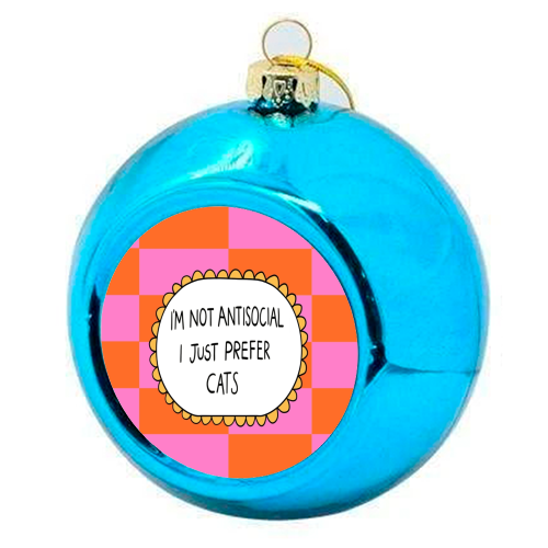 Prefer Cats - colourful christmas bauble by The Paper Tail