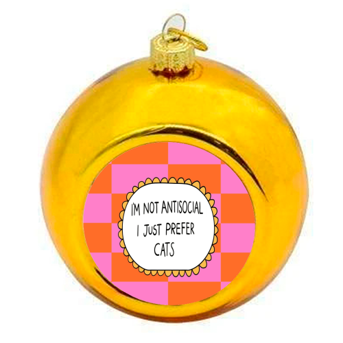 Prefer Cats - colourful christmas bauble by The Paper Tail