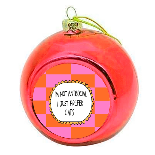 Prefer Cats - colourful christmas bauble by The Paper Tail