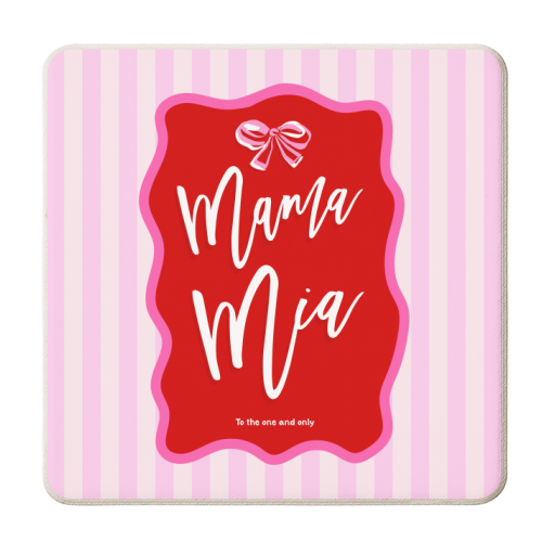 Preppy Mother's Day ‘Mama Mia' - personalised beer coaster by Dominique Vari