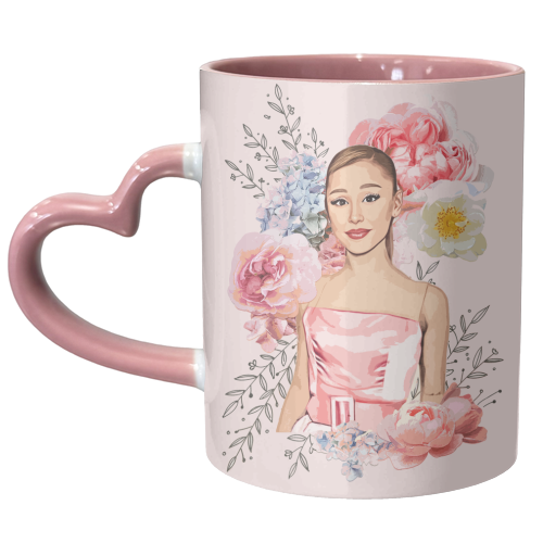 Pretty in Pink Ari - unique mug by DOLLY WOLFE