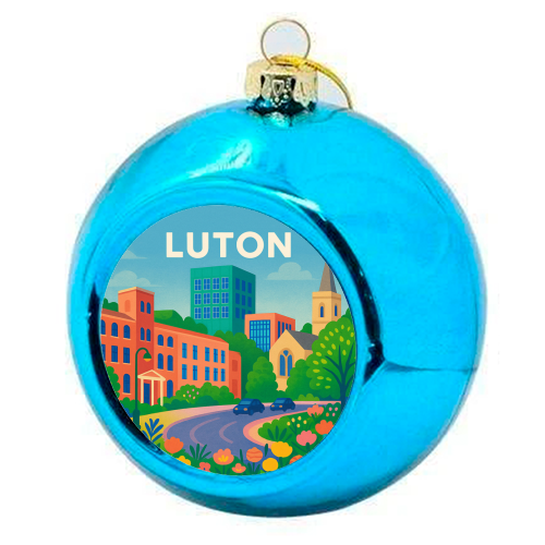 Pretty Luton - colourful christmas bauble by Lilly Rose