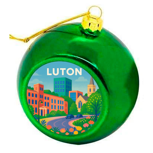 Pretty Luton - colourful christmas bauble by Lilly Rose