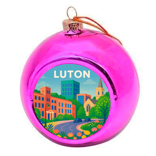 Pretty Luton - colourful christmas bauble by Lilly Rose