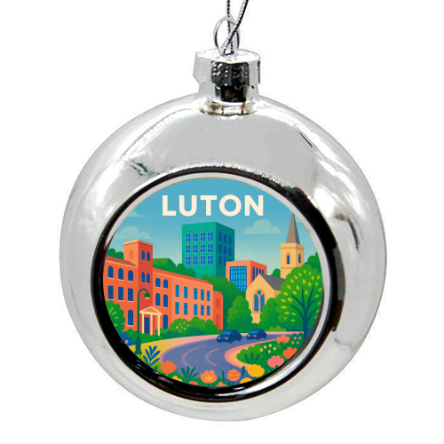 Pretty Luton - colourful christmas bauble by Lilly Rose