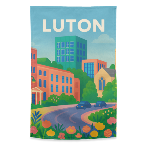 Pretty Luton - funny tea towel by Lilly Rose