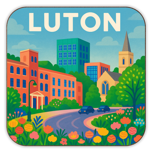 Pretty Luton - personalised beer coaster by Lilly Rose