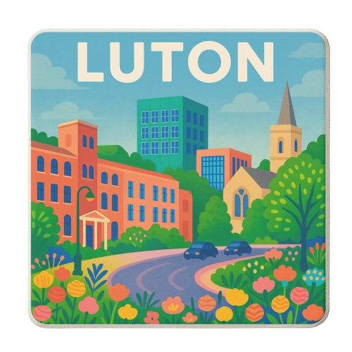 Pretty Luton - personalised beer coaster by Lilly Rose
