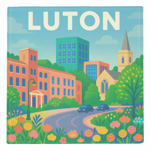 Pretty Luton - personalised beer coaster by Lilly Rose