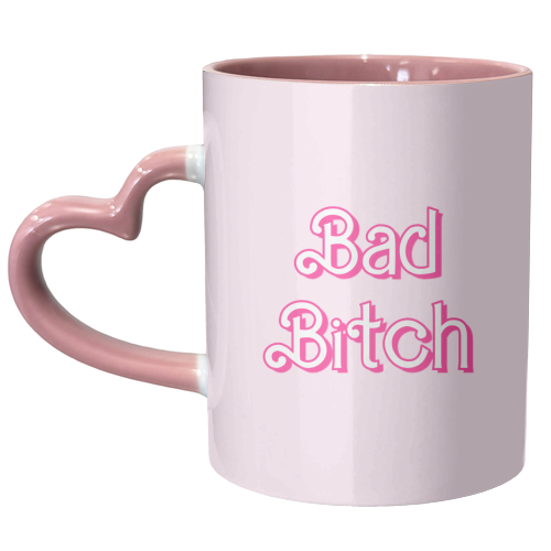 Pretty Pink Bad Bitch Typography Design - unique mug by Adam Regester