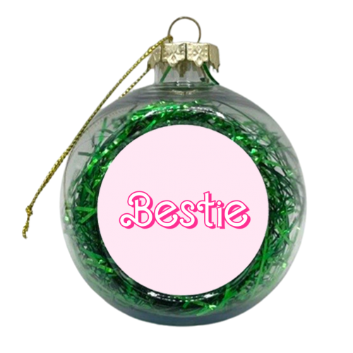 Pretty Pink Bestie - xmas bauble by Adam Regester